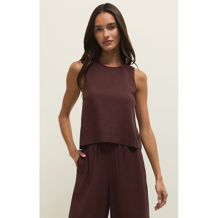 Z Supply Sloane Linen Cropped Tank