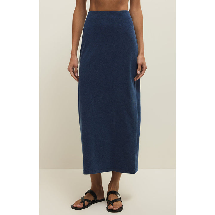 Z Supply Gail Jersey Denim Midi Skirt