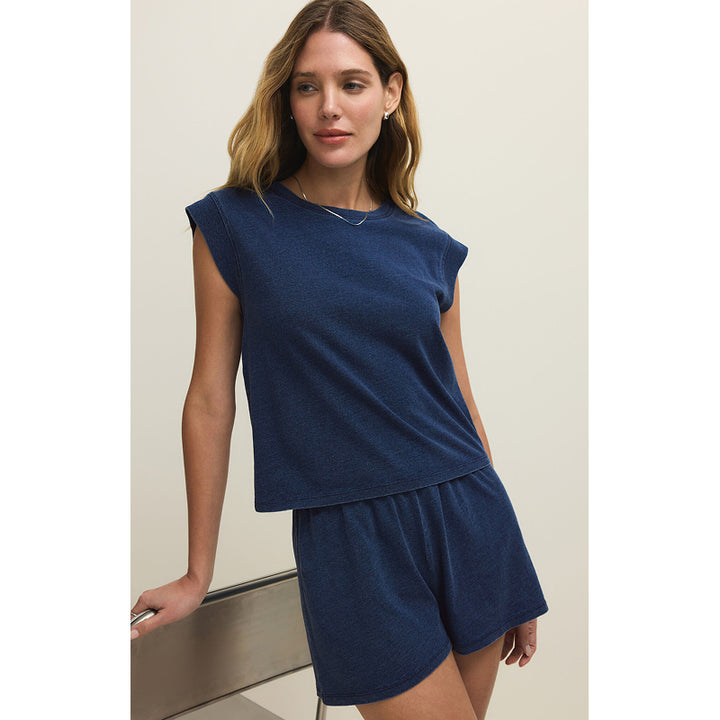 Z Supply Camino Jersey Denim Top