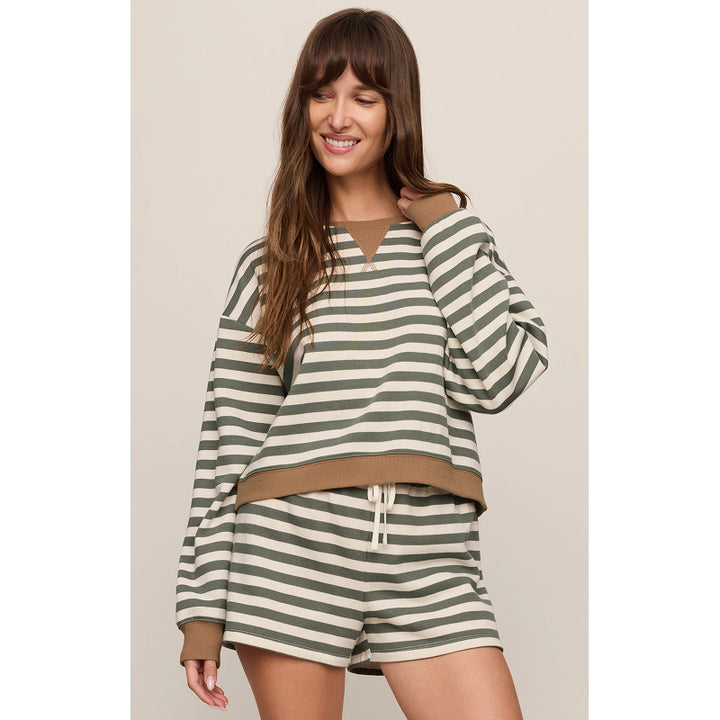 Z Supply Low Key Stripe Sweatshirt