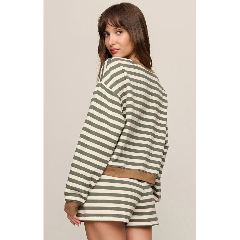 Z Supply Low Key Stripe Sweatshirt