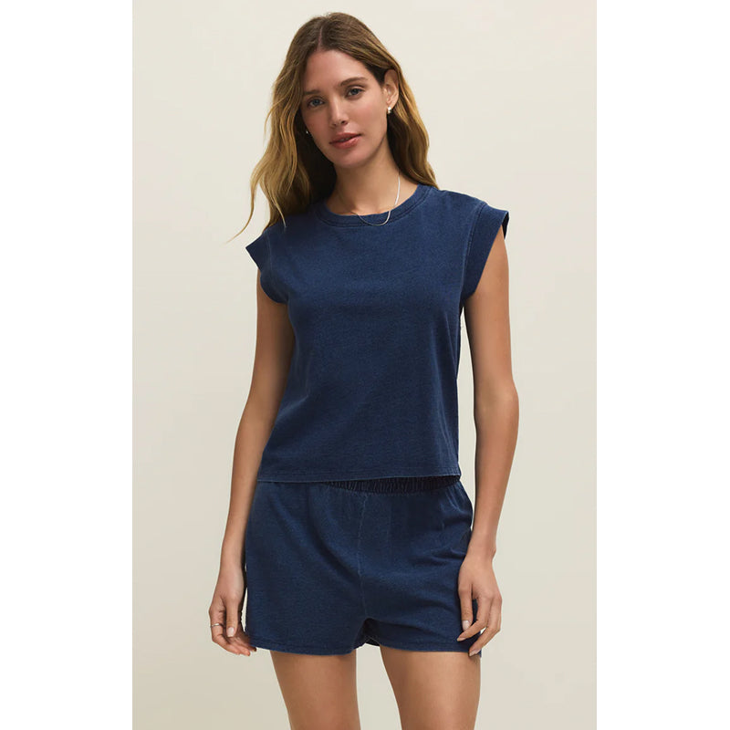 Z Supply Camino Jersey Denim Top