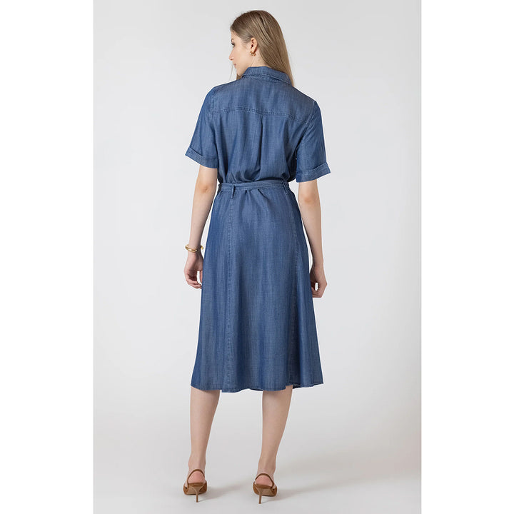 Black Tape Belted Utility Midi Dress