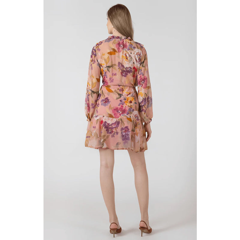 Black Tape Ruffle Belted Mini Dress