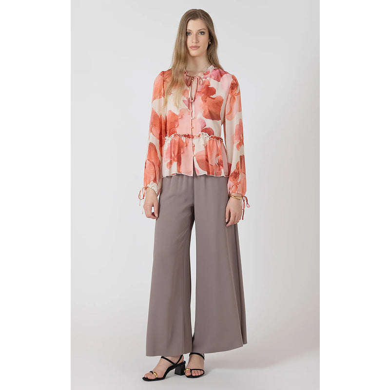 Black Tape Soft Peplum Blouse