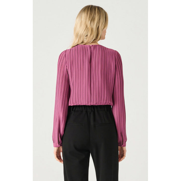 Black Tape Long Sleeve Pleated Blouse