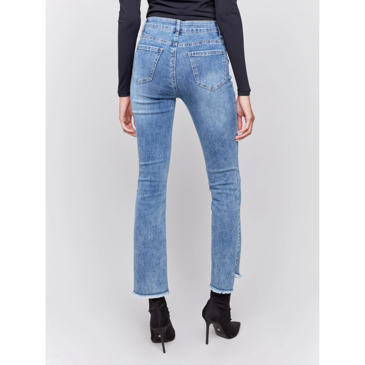 Charlie B Bootcut Jeans with Asymmetrical Hem