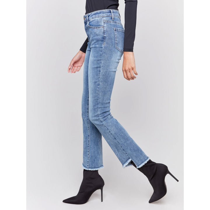 Charlie B Bootcut Jeans with Asymmetrical Hem