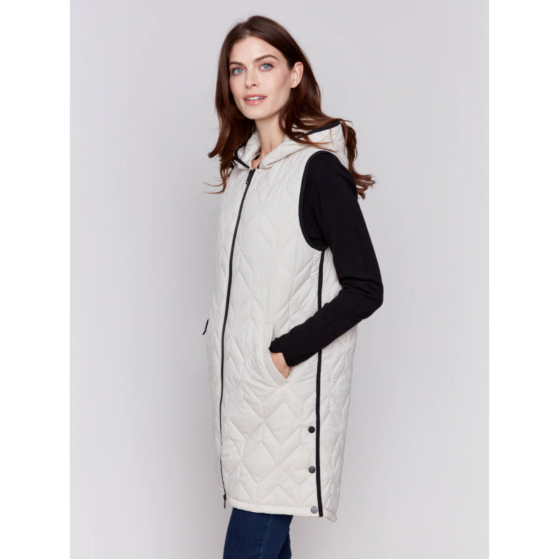 Charlie B Long Quilted Puffer Vest