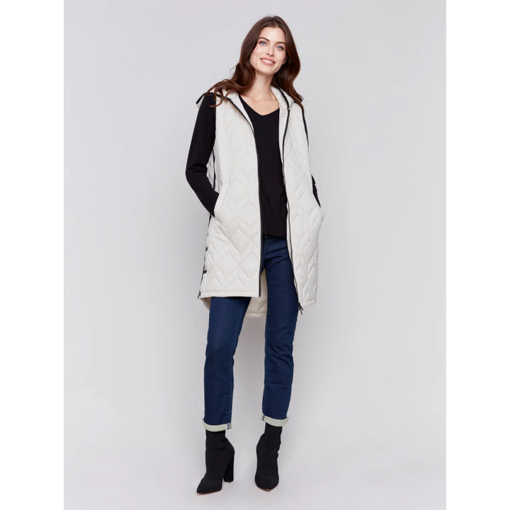 Charlie B Long Quilted Puffer Vest