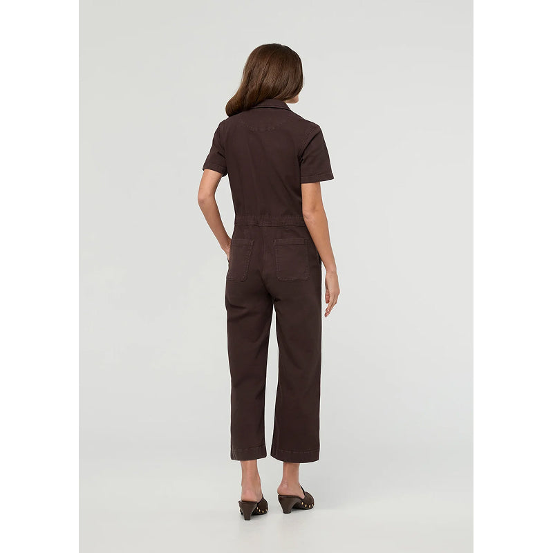 DUER Stretch Canvas Girlfriend Jumpsuit - Garment Dye Espresso