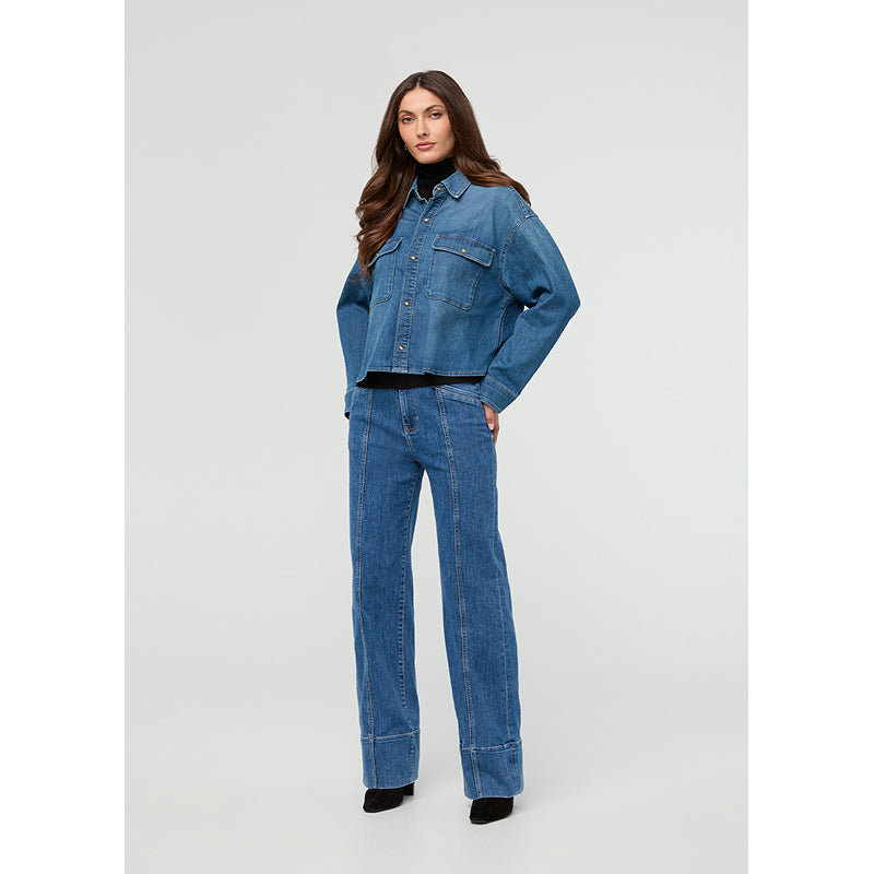 DUER Performance Denim+ High Rise Trouser - Medium Stone