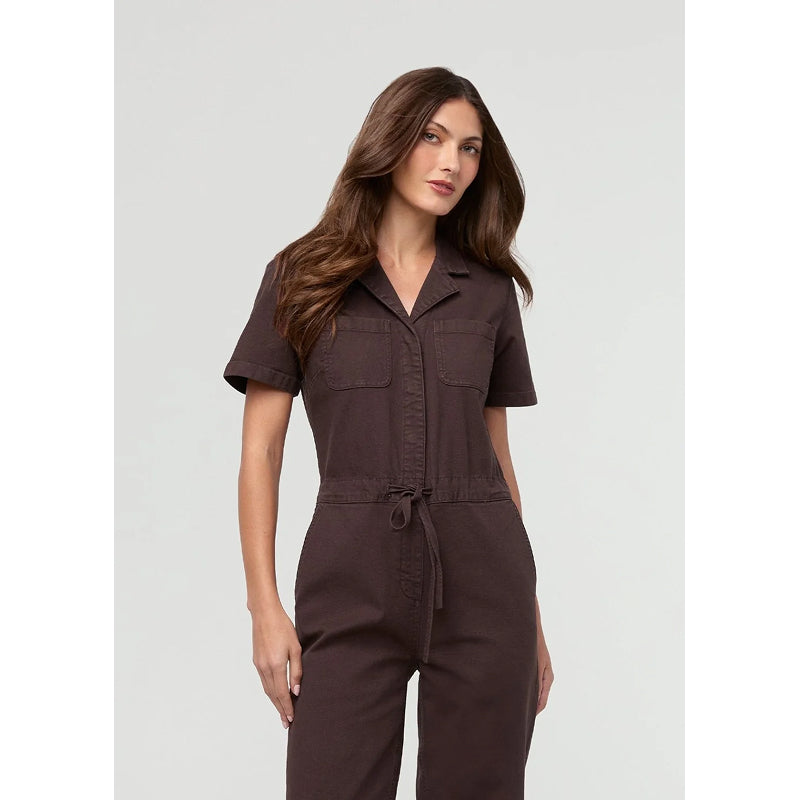 DUER Stretch Canvas Girlfriend Jumpsuit - Garment Dye Espresso