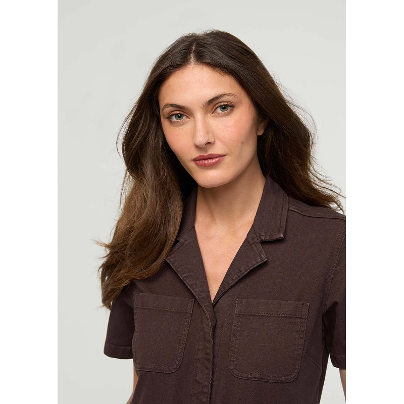 DUER Stretch Canvas Girlfriend Jumpsuit - Garment Dye Espresso