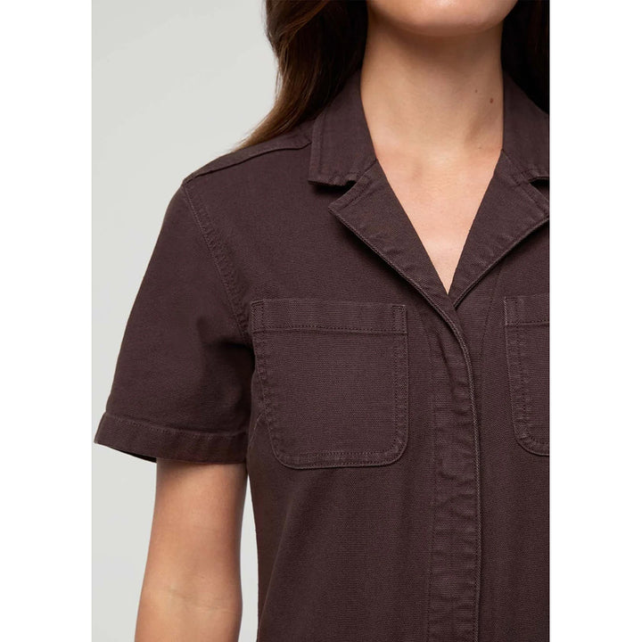 DUER Stretch Canvas Girlfriend Jumpsuit - Garment Dye Espresso