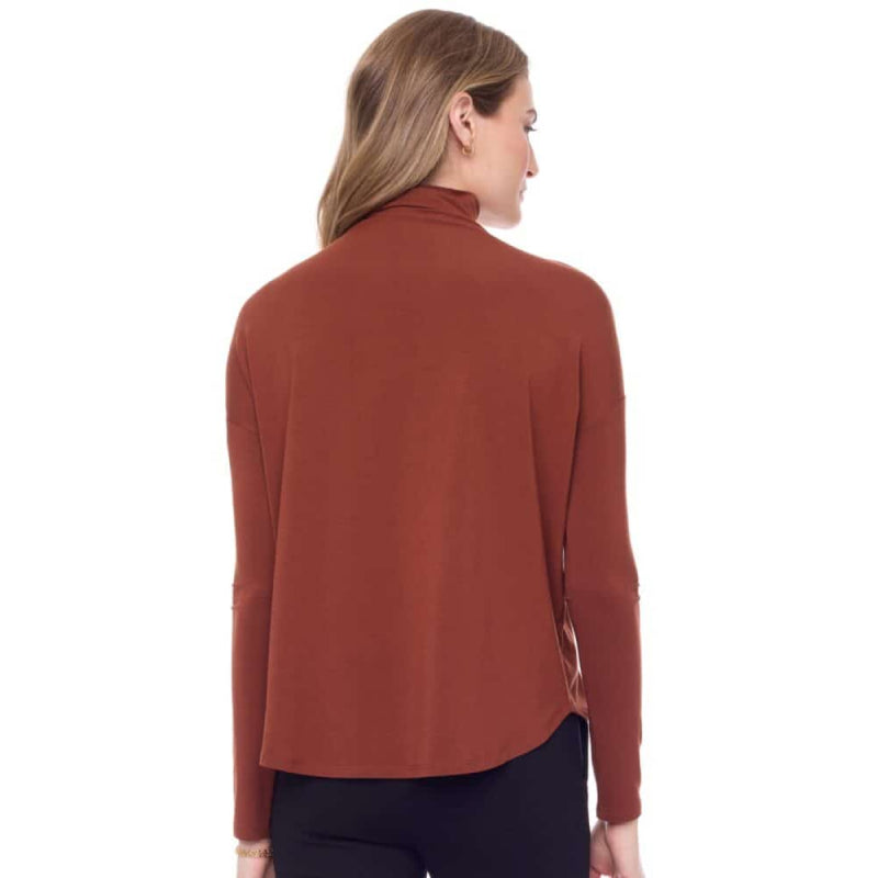 Tyler Madison Morgan Knit Jersey Turtleneck Top