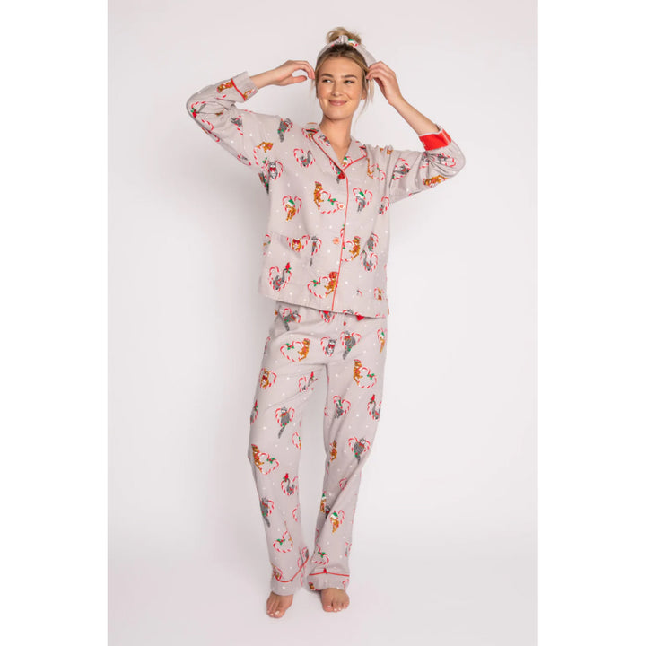 PJ Salvage Ensemble pyjama boutonné en flanelle pour femme