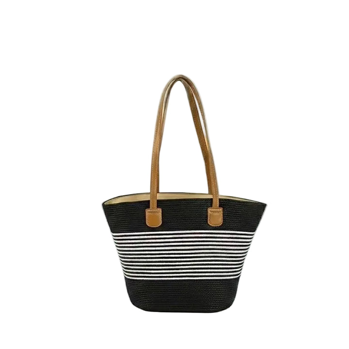 Take It Outside Essentials Striped Straw Beach Bag