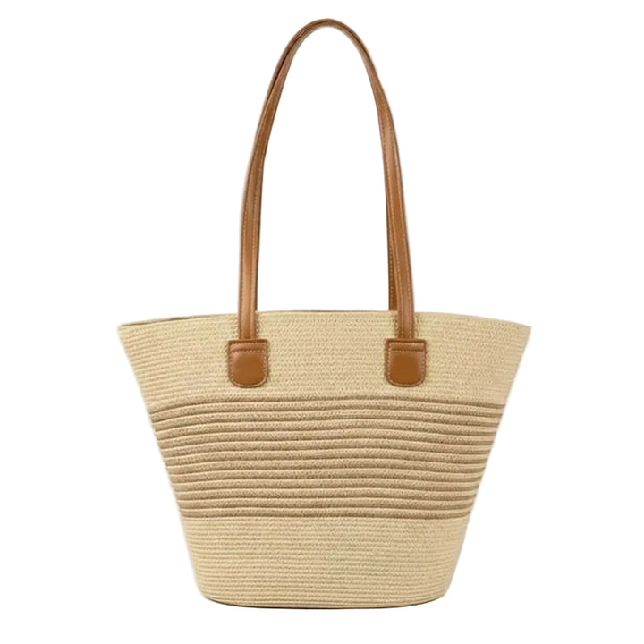 Take It Outside Essentials Striped Straw Beach Bag