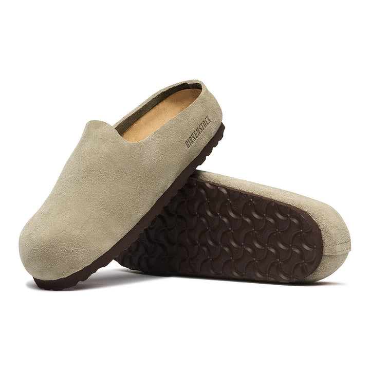 Birkenstock Amsterdam Cuir Suède Enveloppé - Taupe
