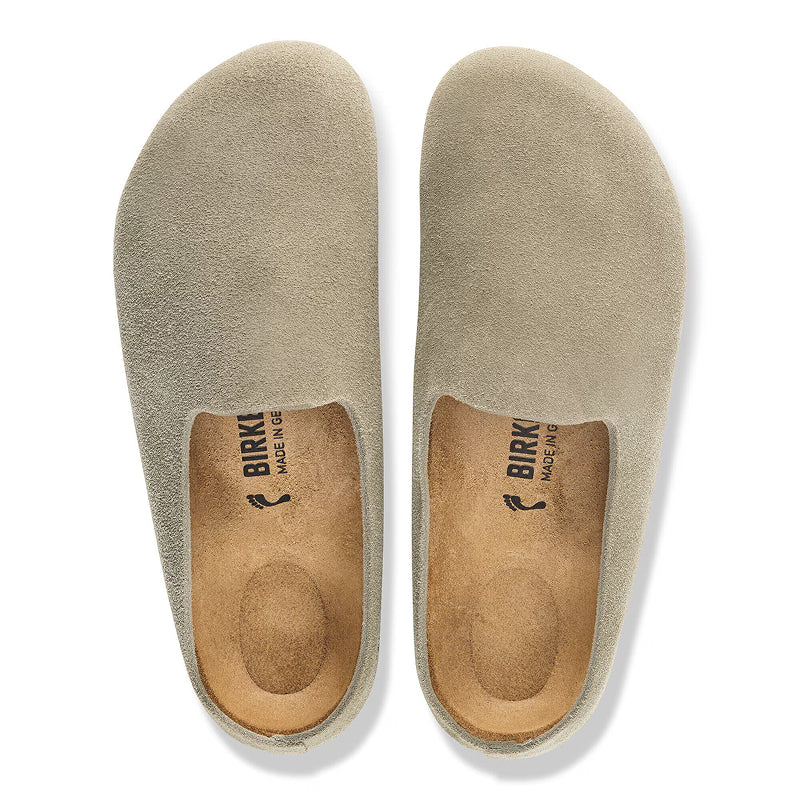 Birkenstock Amsterdam Cuir Suède Enveloppé - Taupe