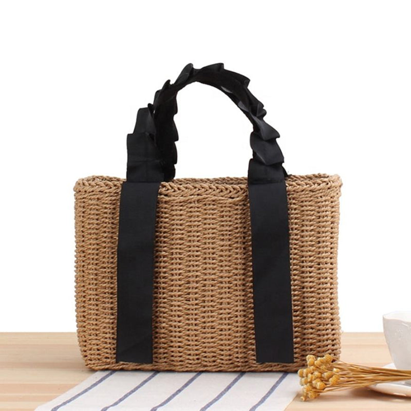 Take It Outside Essentials Ribbon Straw Tote