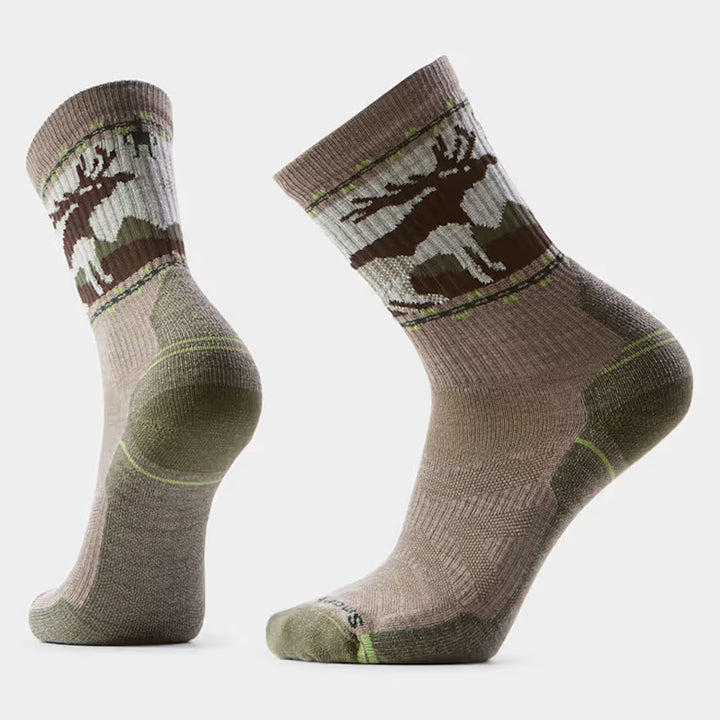 SmartWool Men's Hike Light Cushion Mountain Moose Crew Socks