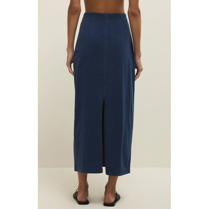 Z Supply Gail Jersey Denim Midi Skirt