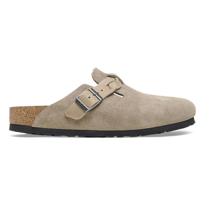 Birkenstock Boston Braid Taupe Suede/Oiled Leather - Narrow