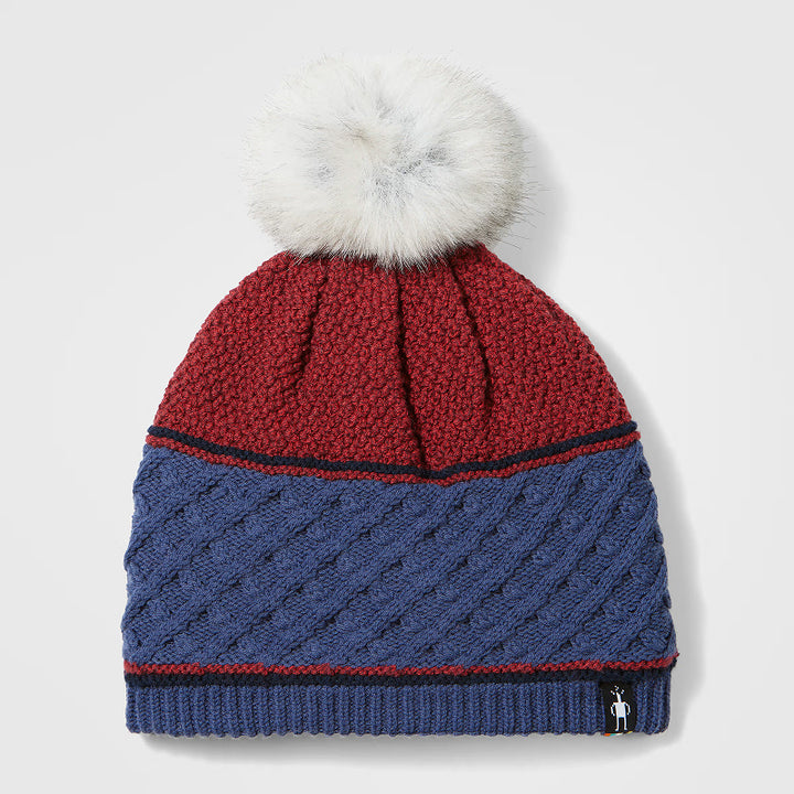 Smartwool Cable Knit Colorblock Pom Beanie