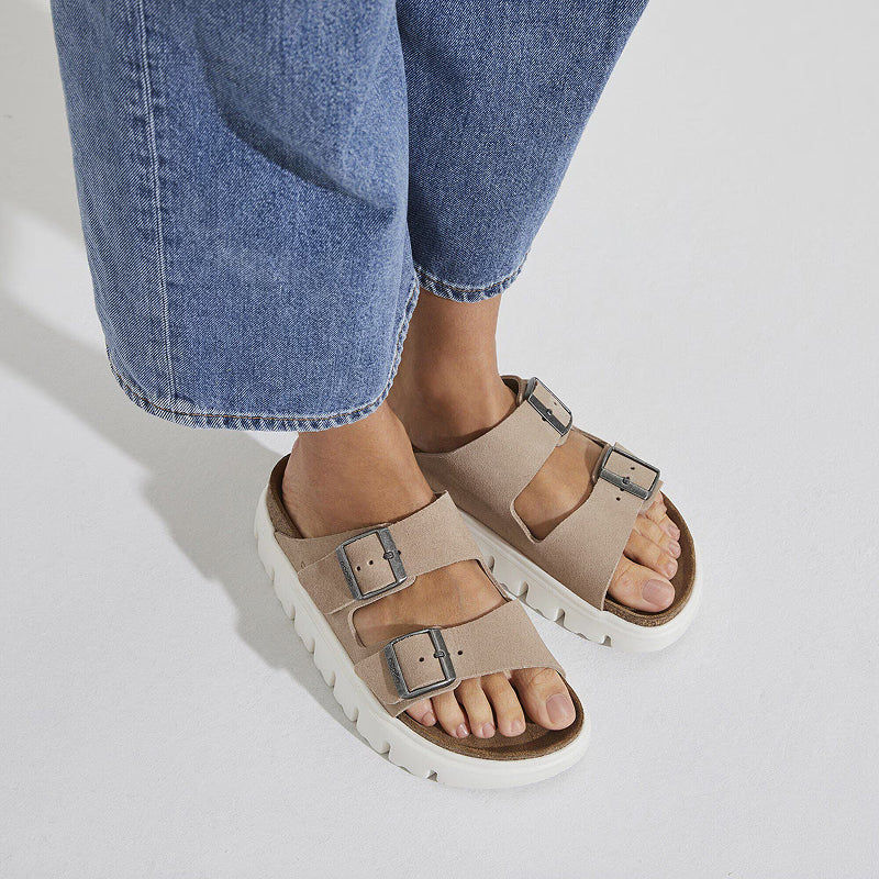 Birkenstock Papillio Arizona Chunky Warm Sand Suede - Narrow