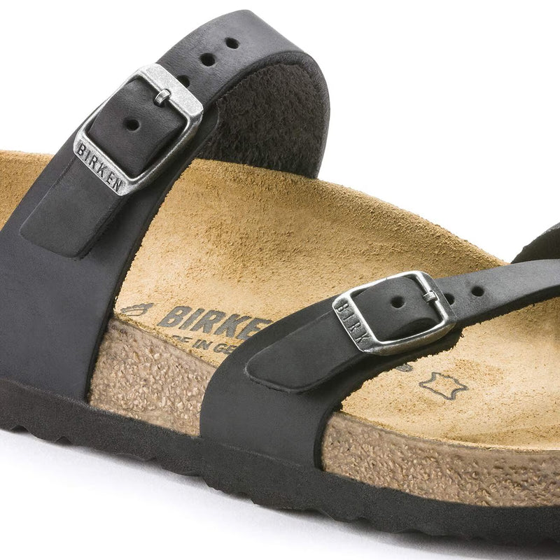 Birkenstock Mayari Cuir Huilé Noir - Régulier