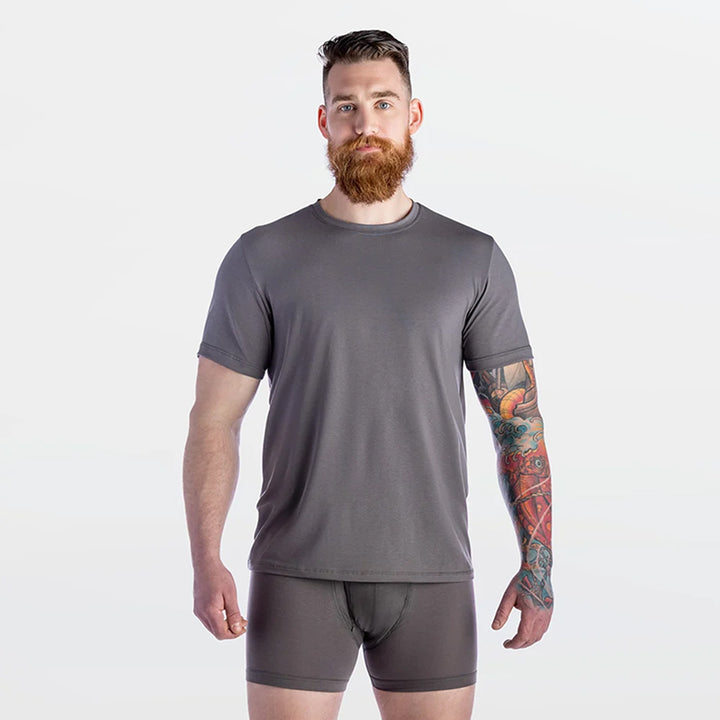 T-shirt col rond extensible en modal/coton Stanfield