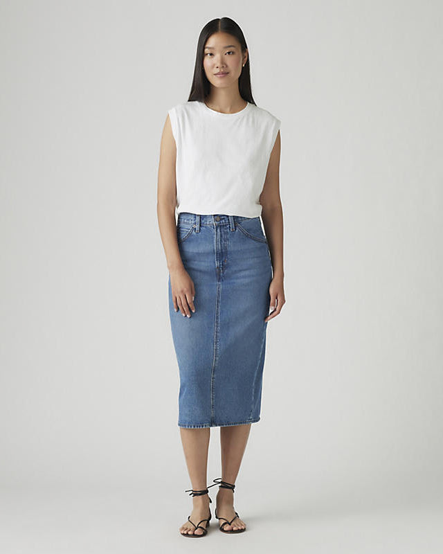 Levi's High Rise Slit Skirt