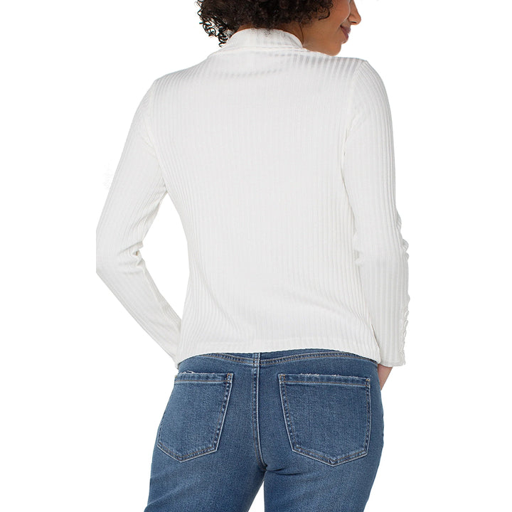 Liverpool Long Sleeve Mock Neck with Button Detail