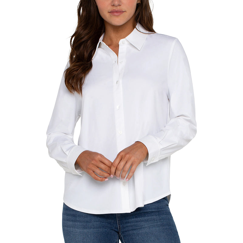 Chemise en maille à manches longues et boutonnée Liverpool