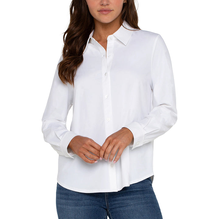 Chemise en maille à manches longues et boutonnée Liverpool