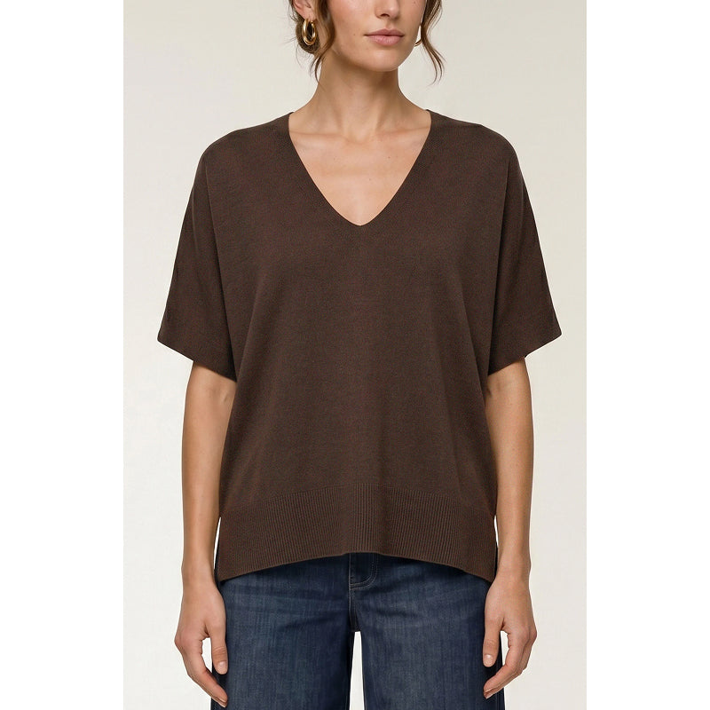 Liverpool Short Sleeve V-neck Dolman Sweater