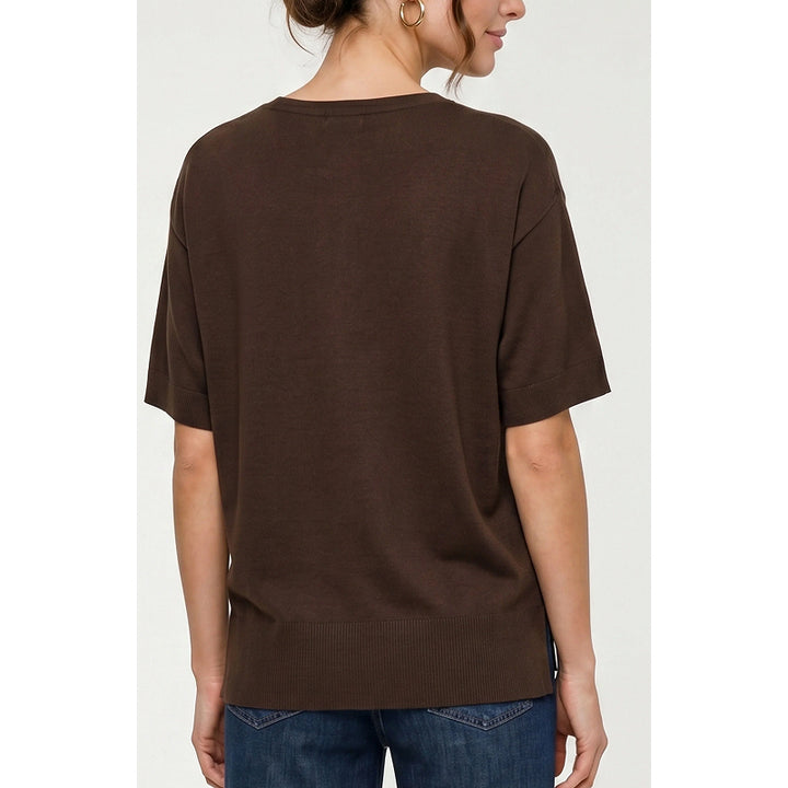 Liverpool Short Sleeve V-neck Dolman Sweater
