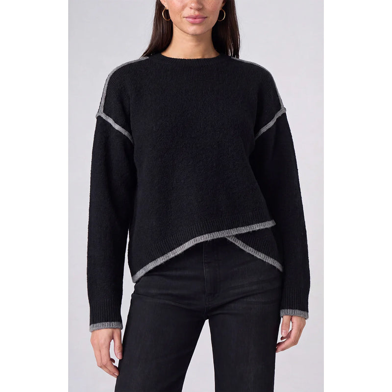 Liverpool Long Sleeve Crew Neck Sweater With Tulip Hem