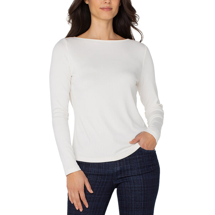 Liverpool Long Sleeve Boat Knit Top