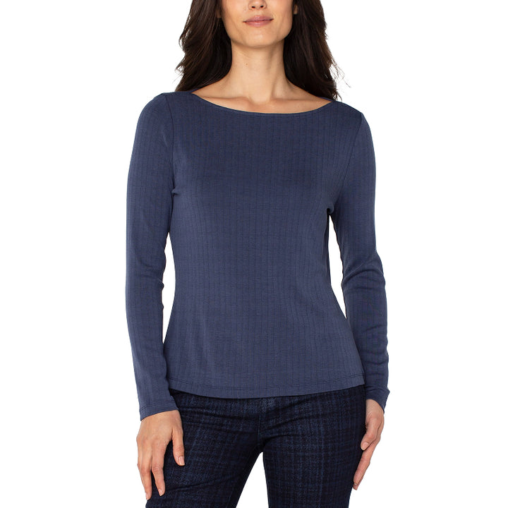 Liverpool Long Sleeve Boat Knit Top