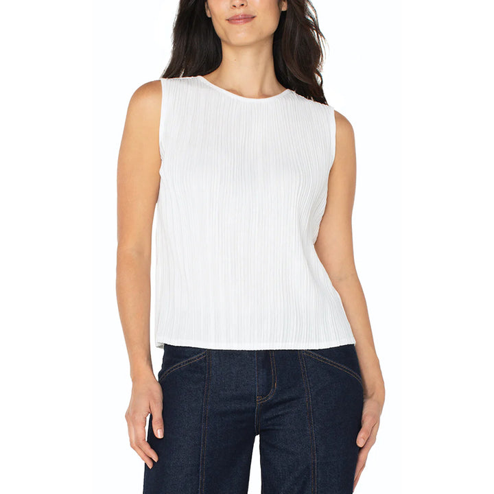 Liverpool Sleeveless Boat Neck Knit Top