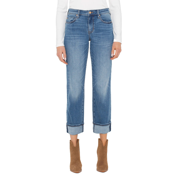 Liverpool Marley Girlfriend Cuffed Denim Pant - Campus