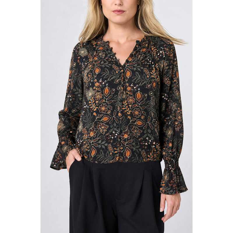 Liverpool Long Sleeve Button Front Woven Blouse