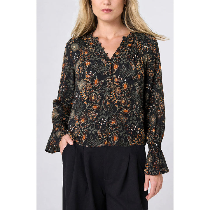Liverpool Long Sleeve Button Front Woven Blouse