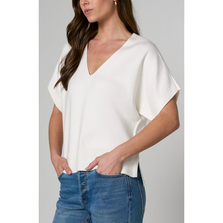 Liverpool Short Sleeve V-neck Dolman Sweater