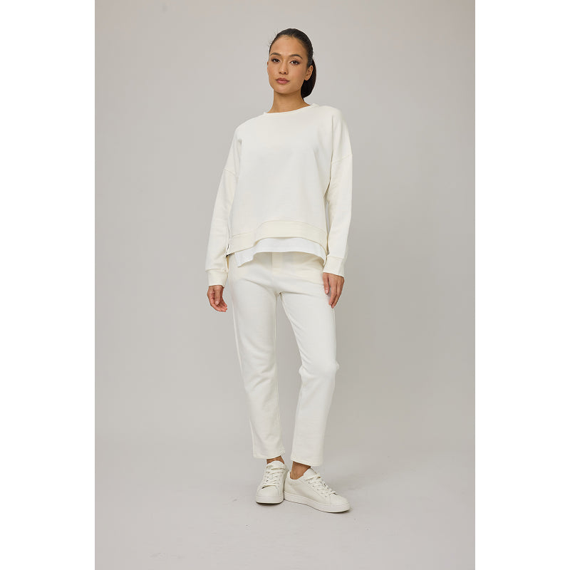 Pistache Terry Cotton Sweatshirt with Zippers and Cotton Bottom