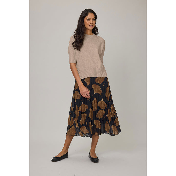 Pistache Short Sleeve Crew Knit Sweater with Ribbing