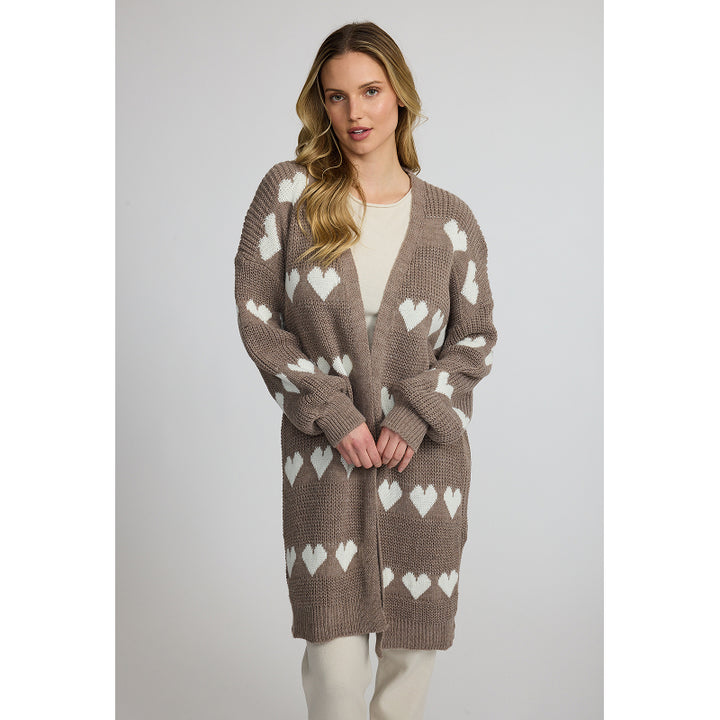 Manteau en tricot cœur pistache